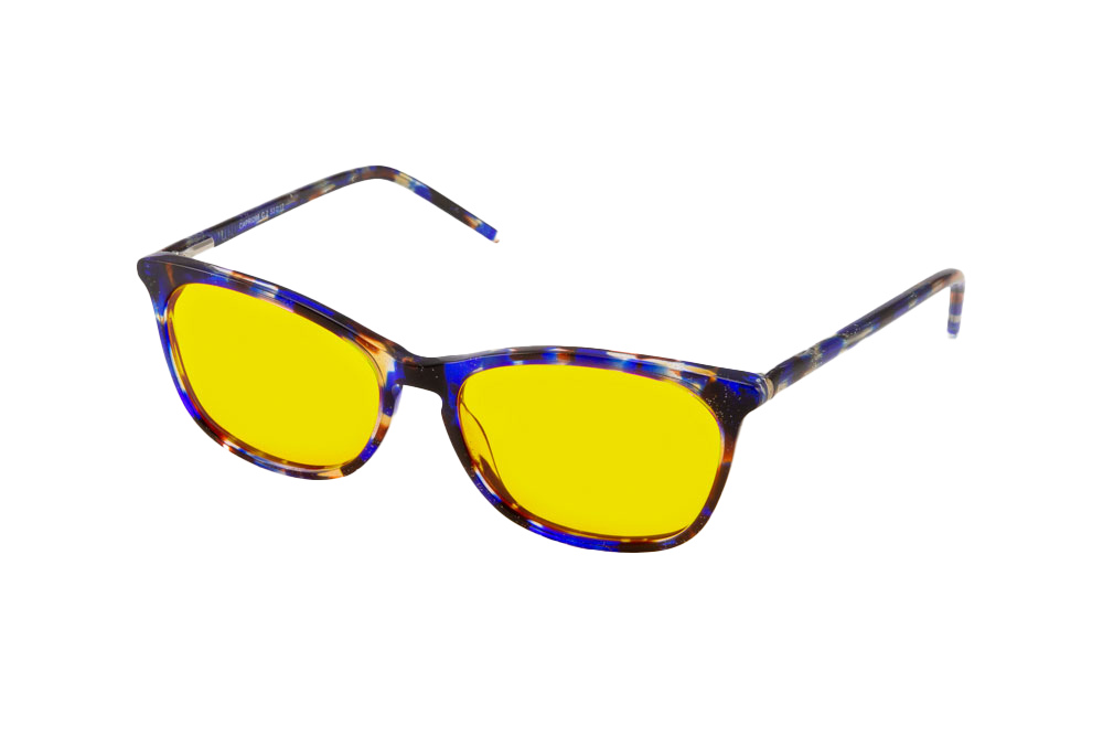 Galaxy Light Sensitivity Glasses Readers Angled View