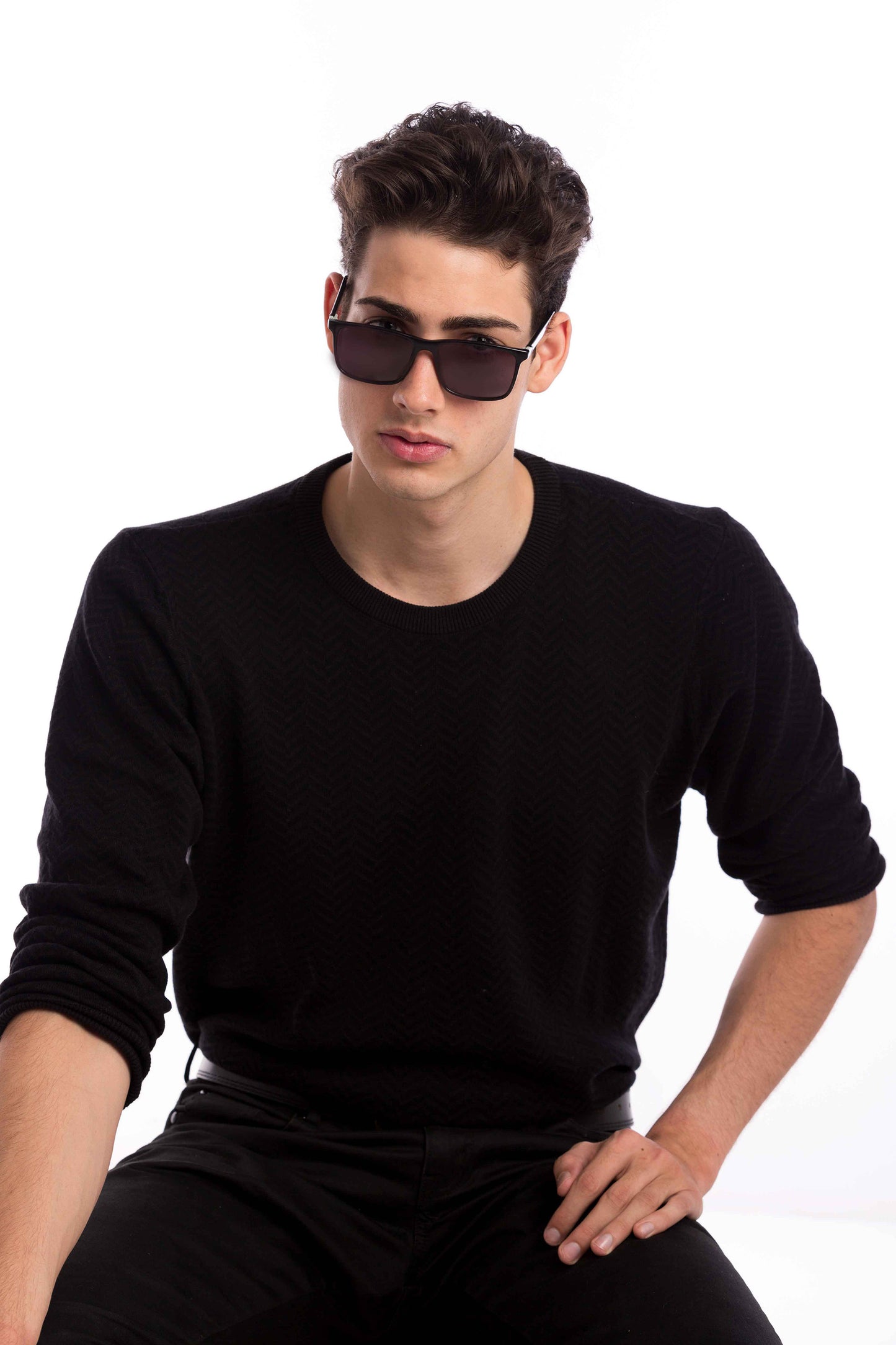 Man Wearing Brooklyn Sunglasses Prescription (Grey)