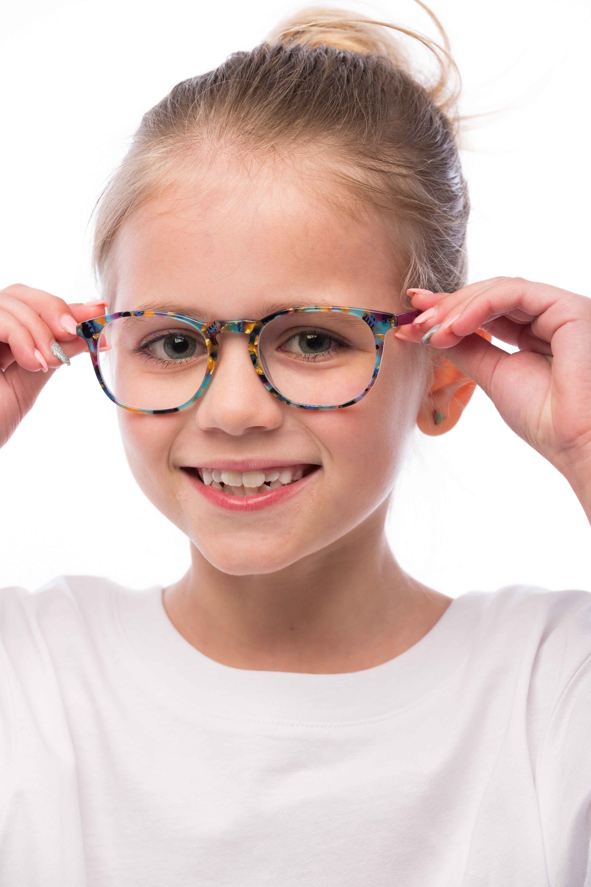 Girl Wearing Elsa Computer Glasses Readers