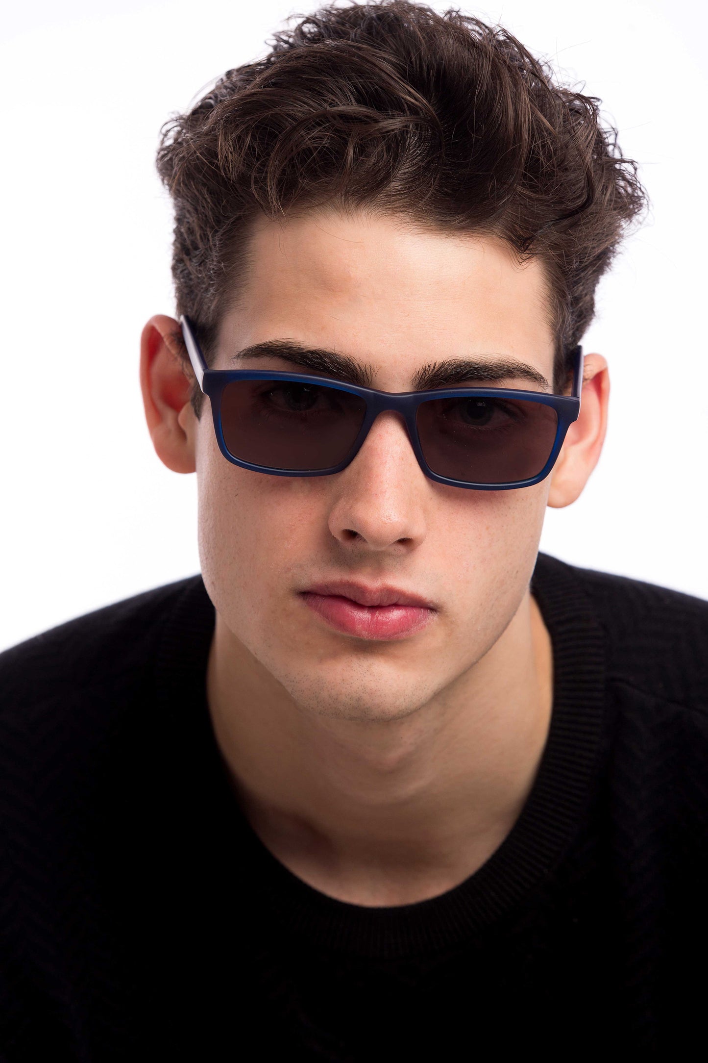 Man Wearing Hudson Sunglasses Readers (Brown)